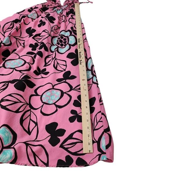 Zara Poplin Dress XS Pink Floral A-Line Midi V-Neck Spaghetti Bloggers Fave Boho - Picture 9 of 10